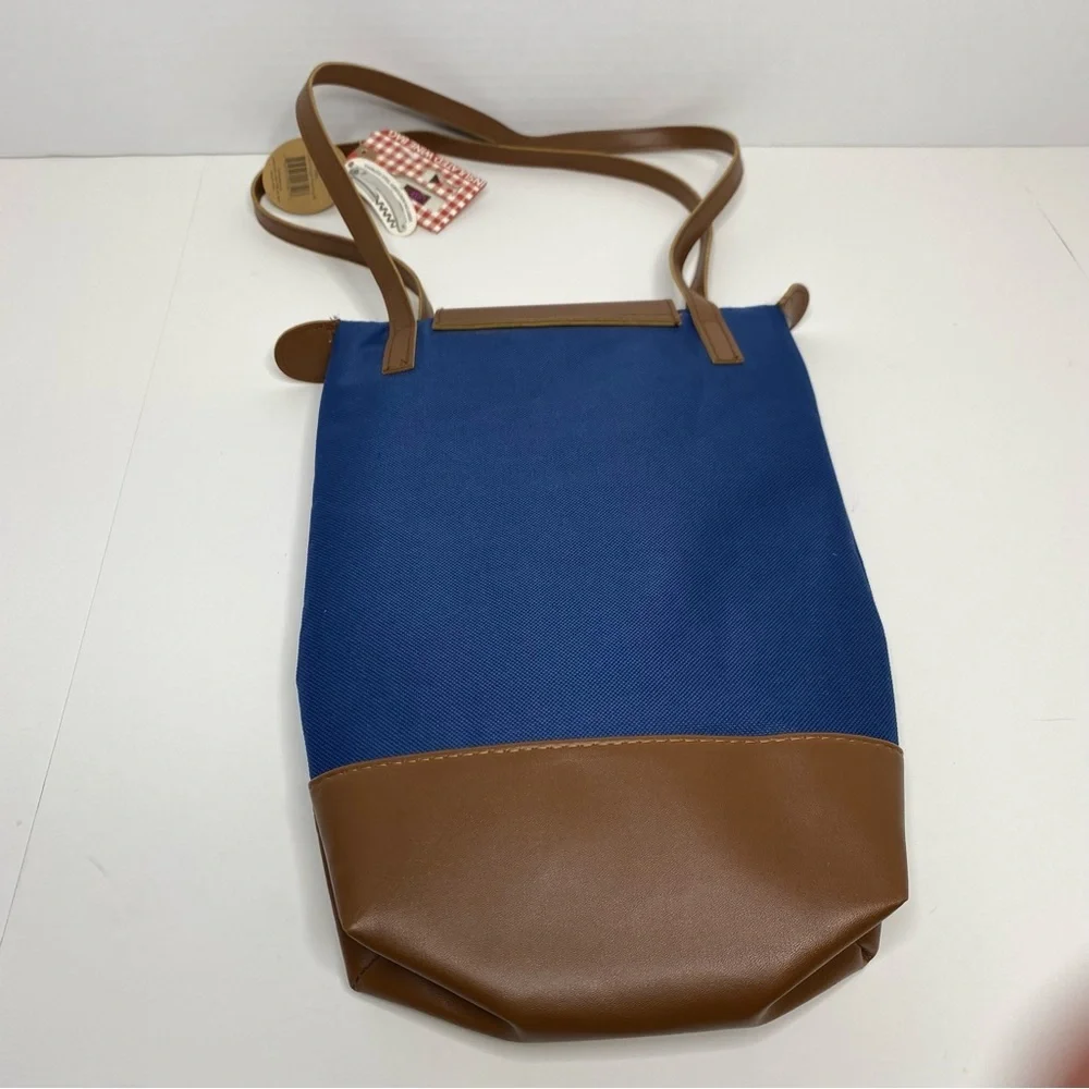 Samba Insulated Wine Bag Blue Brown holds 25oz Wine‎ Bottle with Corkscrew.